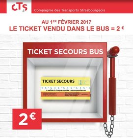 affiche tickets de secours bus cts à 2 €