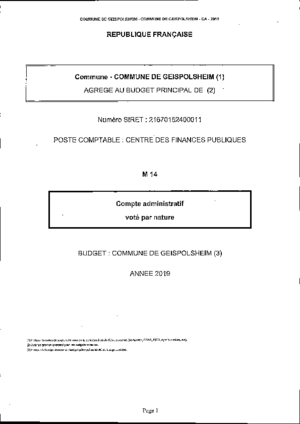 Compte administratif 2019