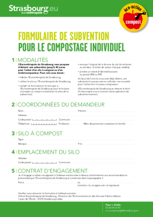 Composter formulaire de subvention compostage individuel