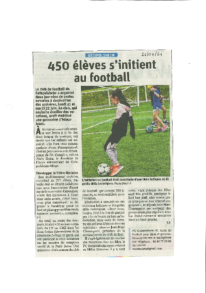 450 %c3%a9l%c3%a8ves s'initient au football