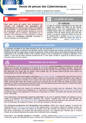 Revue de presse des cybermenaces   juillet aout 2022