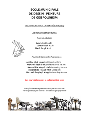 Feuille d'inscription 2026 2027