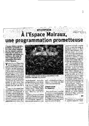 Espace malraux  programmation prometteuse
