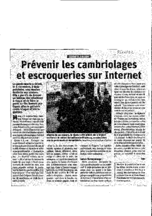 Pr%c3%a9venir les cambriolages et escroqueries