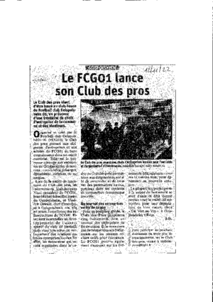 Le fcg01 lance son club des pros