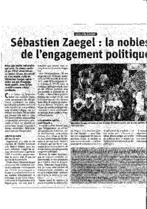 S%c3%a9bastien zaegel  la noblesse de l'engagement politique