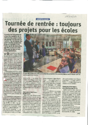 Toun%c3%a9e de rentr%c3%a9e  toujours des projets pour les %c3%a9coles