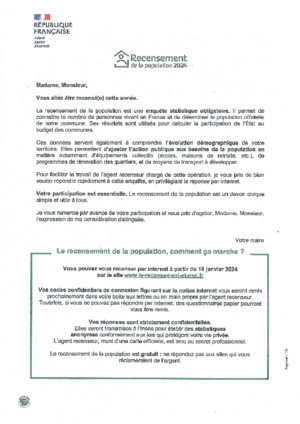 Rp lettre aux habitants