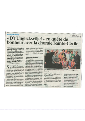Dr unglicksvojel en qu%c3%aate de bonheur avec la chorale sainte c%c3%a9cile