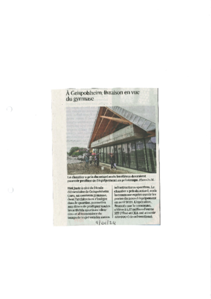 %c3%a0 geispolsheim  livraison en vue d'un gymnase