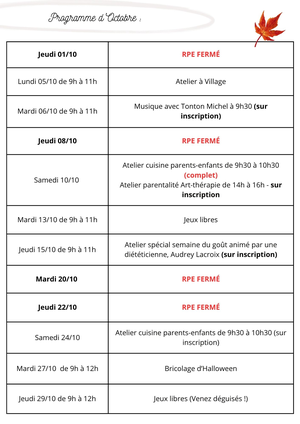 Programme site internet   octobre 2026