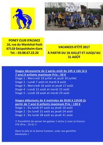 Stages d'été 2017