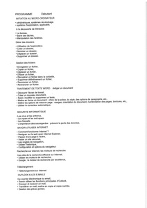 programme informatique débutant