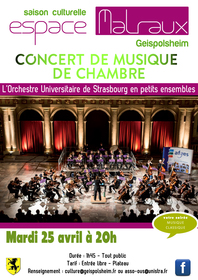 Affiche Concert symphonique de l'orchestre universitaire de Strasbourg