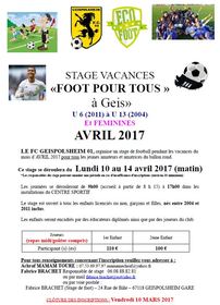 Affiche stage de football