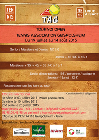 Tournoi Adulte Ete du Tennis Association Geispolsheim
