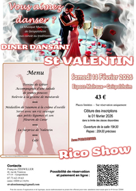 Diner Saint Valentin 2026 - Infos & réservation